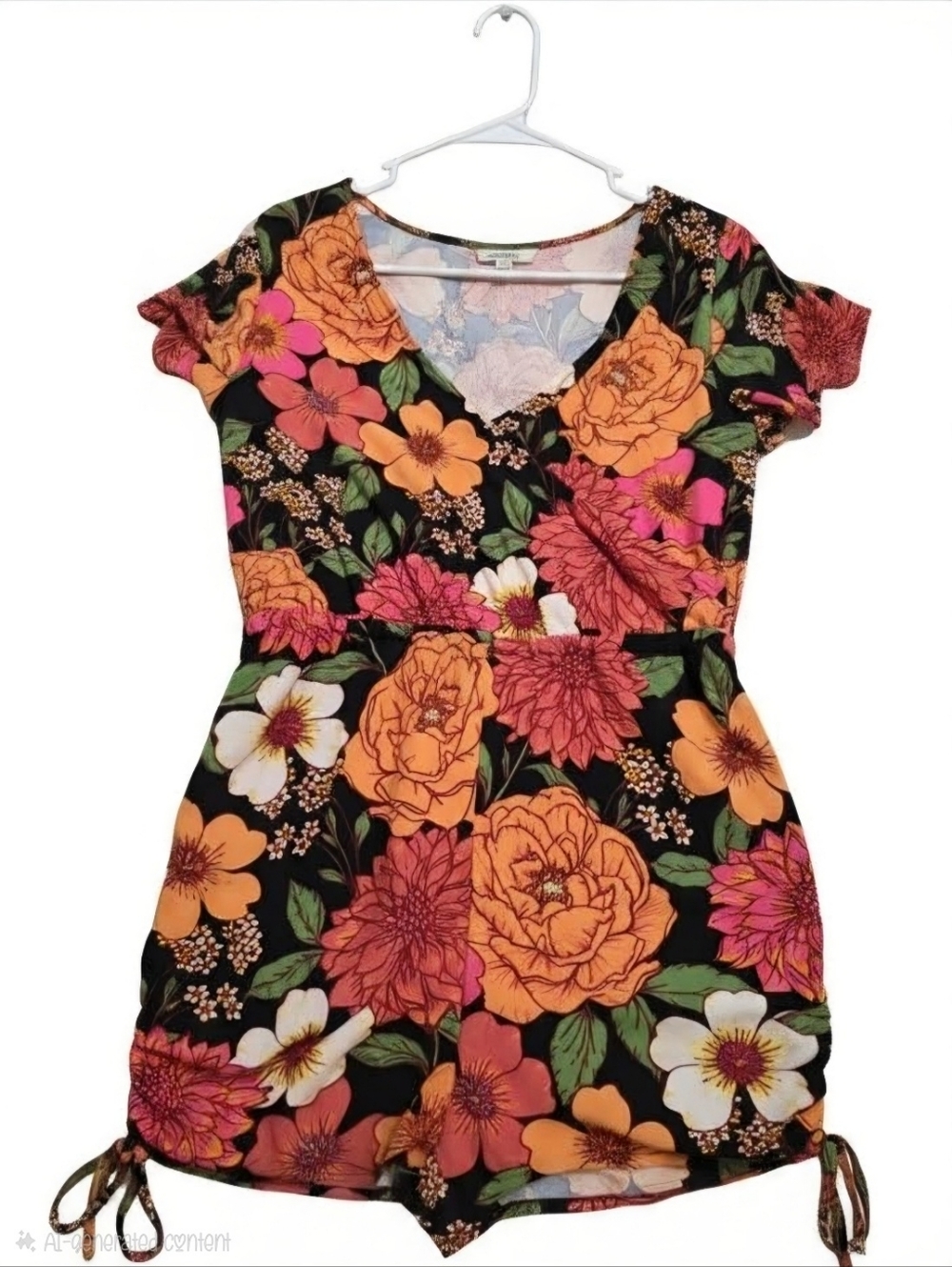 Floral V-Neck Romper